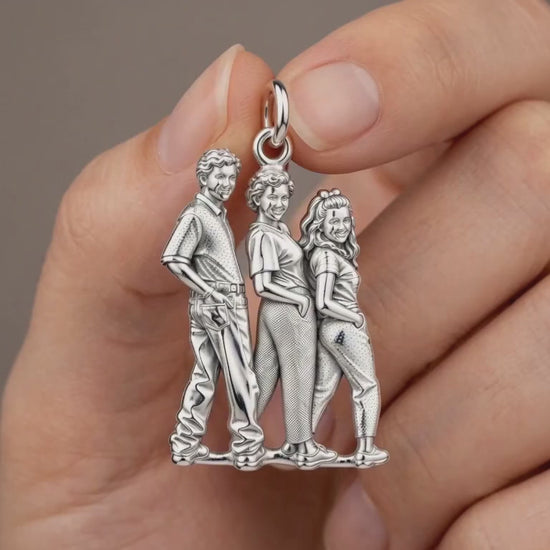 Custom Family Portrait Charm Bracelet – Personalized Mom Gift – product video