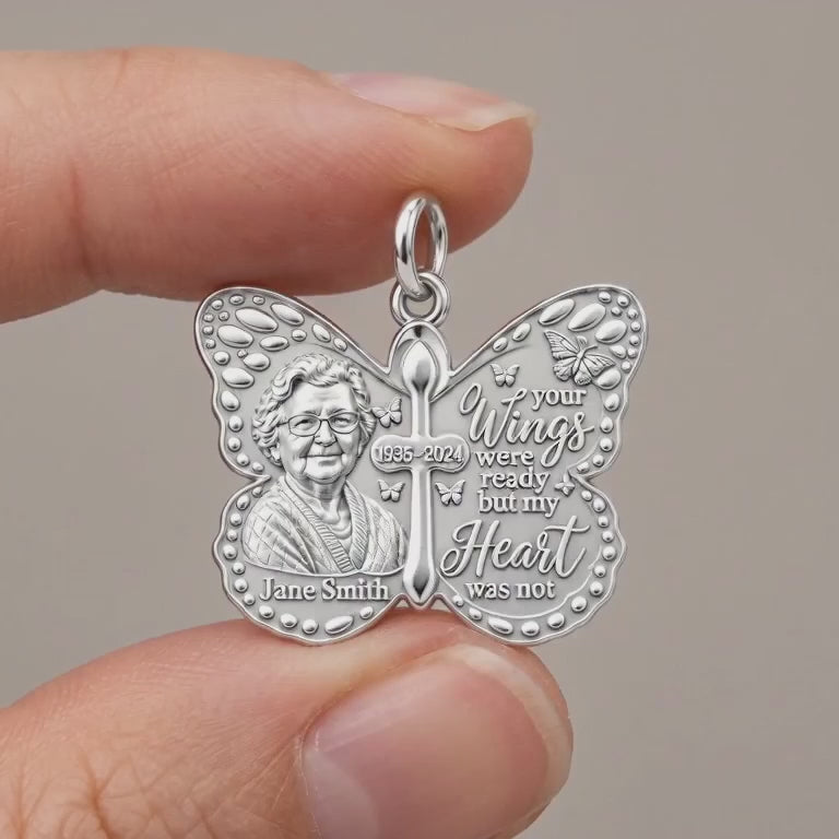 Butterfly Wings Memorial Charm Bracelet – Personalized Bereavement – product video
