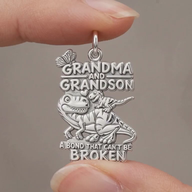 Unbroken Bond Dinosaur Charm Bracelet – Personalized Grandma Gift – product video