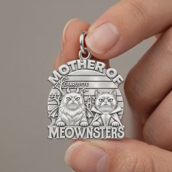 Mother of Meownsters Charm Bracelet – Personalized Cat Mom Gift – product video