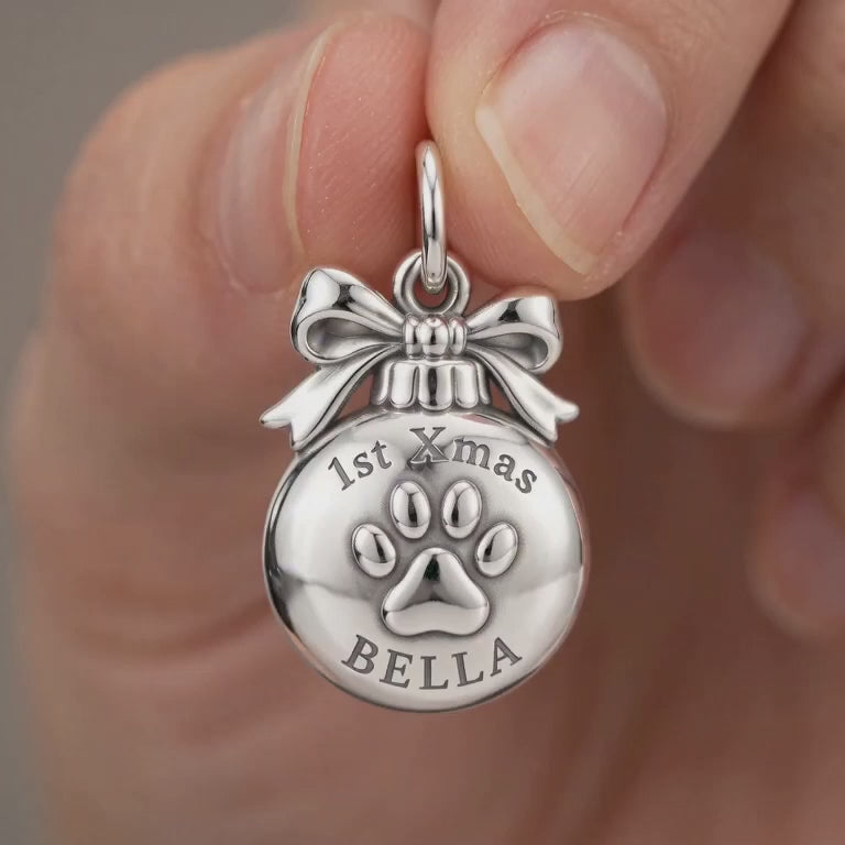 Puppy's First Christmas Charm and Polyester Cord Bracelet Set