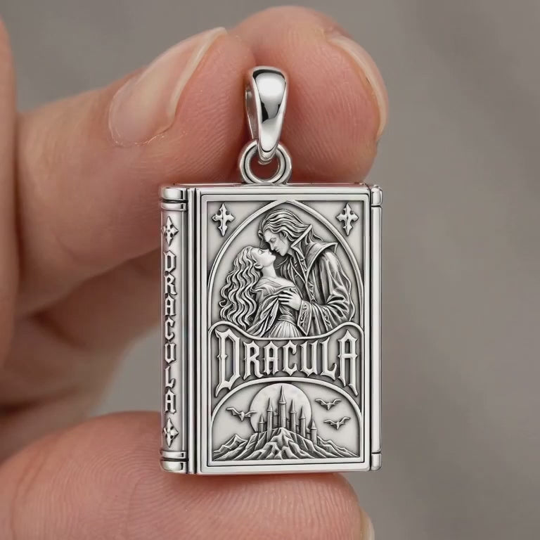 Gothic Dracula Tome Charm and Polyester Cord Bracelet Set – product video
