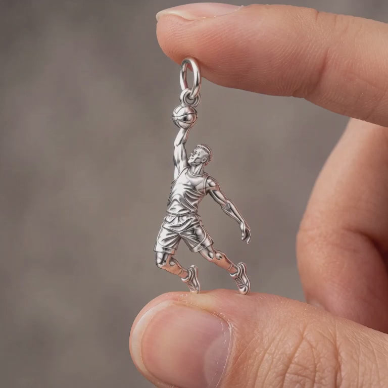 Slam Dunk Player Charm and Polyester Cord Bracelet Set