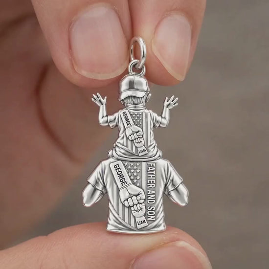 Patriotic Shoulder Ride Charm Bracelet – Personalized Dad Gift – product video