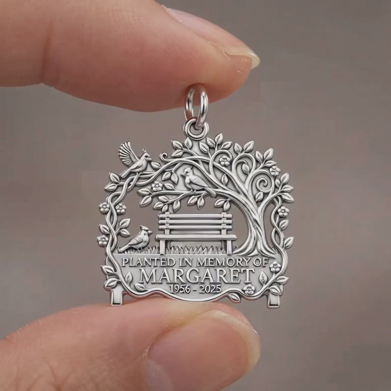 Memorial Garden Bench Charm and Polyester Cord Bracelet Set – product video