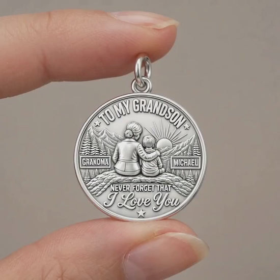 Mountain Sunrise Charm Bracelet – Personalized Grandson Gift – product video