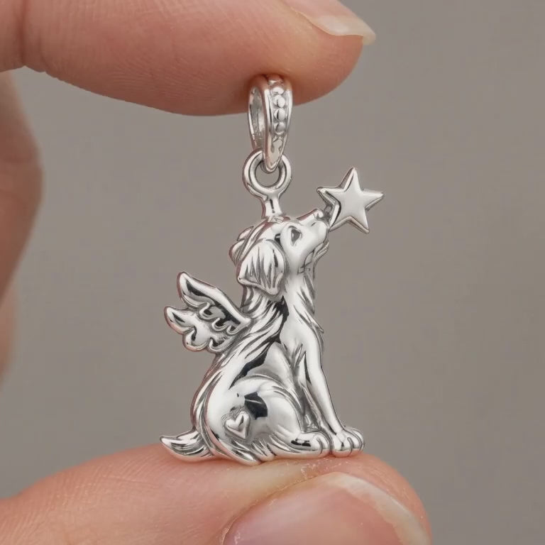 Starry Angel Pup Charm Bracelet – Personalized Dog Mom Gift – product video