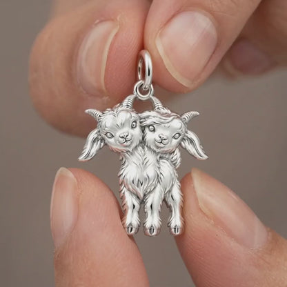 Playful Twin Goats Charm Bracelet – Personalized Mom Gift – product video