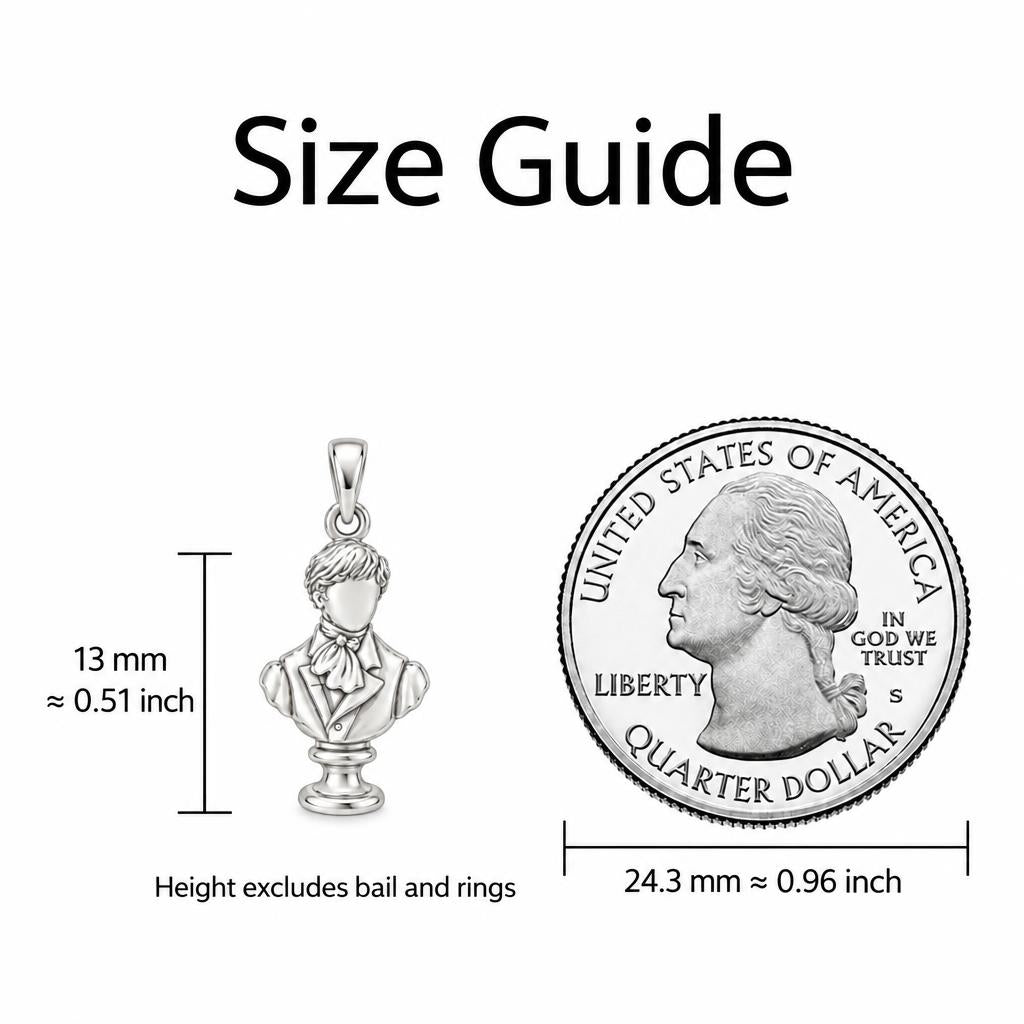 Price And Prejudice Bracelet – Timeless Love Keepsake – size guide, 13 mm charm next to a quarter