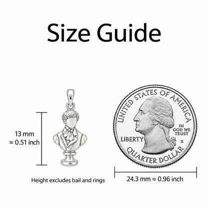 Price And Prejudice Bracelet – Timeless Love Keepsake – size guide, 13 mm charm next to a quarter