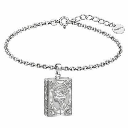 Pride and Prejudice Book Charm Bracelet Set – silver, front view