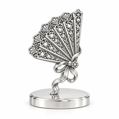 Pride and Prejudice Fan Keepsake Plaque – silver, front view