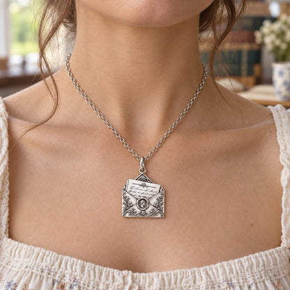 Pride and Prejudice Letter Charm Necklace Set – worn / in use