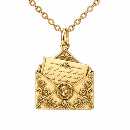 Pride and Prejudice Letter Charm Necklace Set – 18K gold, front view