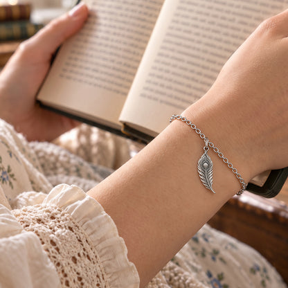 Pride and Prejudice Quill Charm and Polyester Cord Bracelet Set