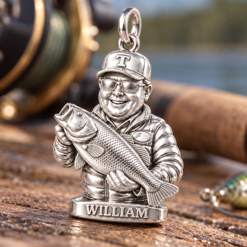 Prize Catch Fisherman Charm and Polyester Cord Bracelet Set