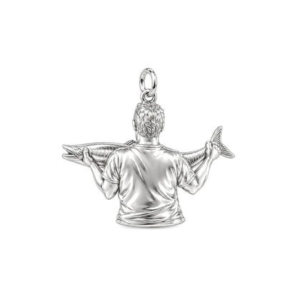 Prized Catch Custom Photo Charm Keychain – back of the charm, engraving area