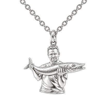 Prized Catch Custom Photo Charm Necklace Set – silver, front view