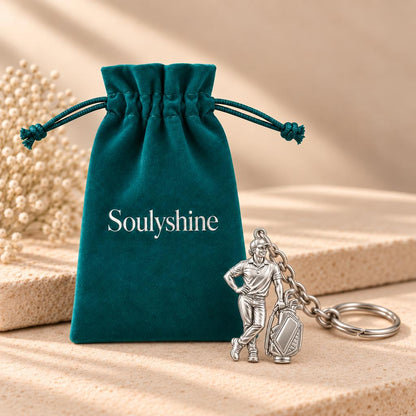 Pro Golfer and Caddy Bag Charm Keychain – Soulyshine velvet gift pouch