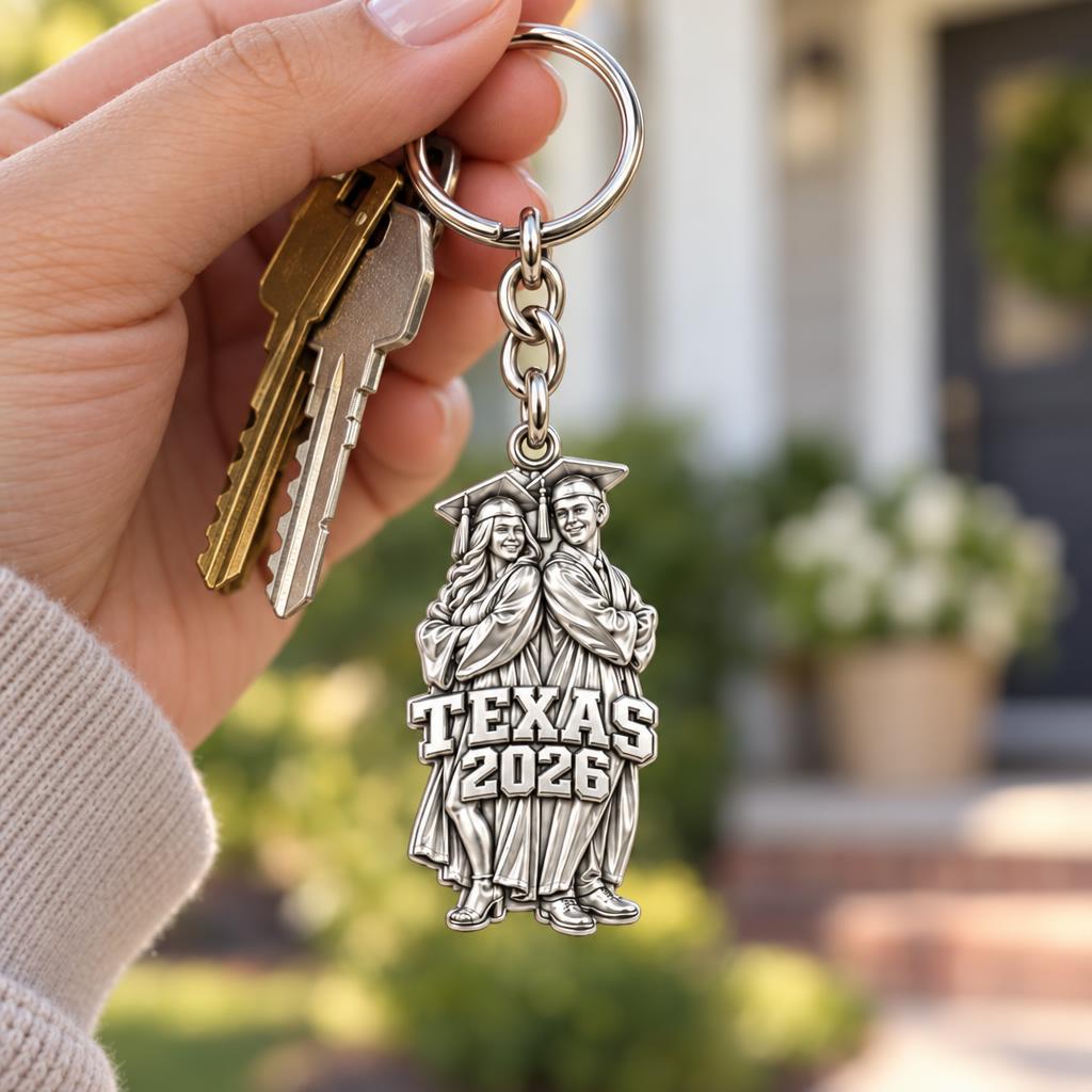 Proud Graduate Milestone Charm Keychain – worn / in use