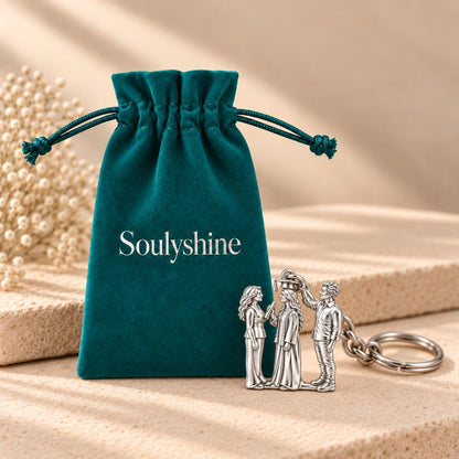 Proud Graduation Day Portrait Charm Keychain – Soulyshine velvet gift pouch