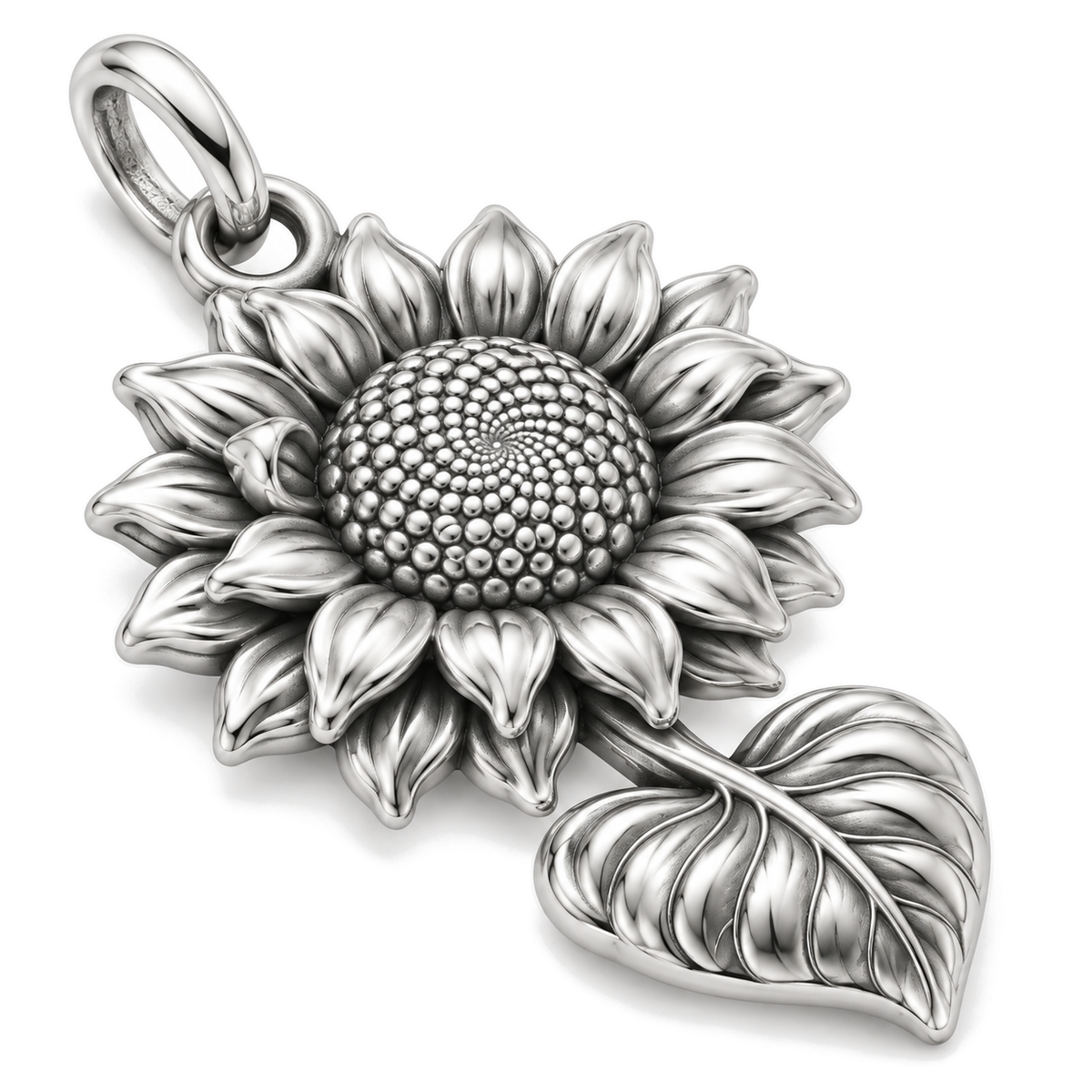 Proud Sunflower Charm — Silver Super Macro | charm-topics-remaining-444-2026-09-14 | topic-173