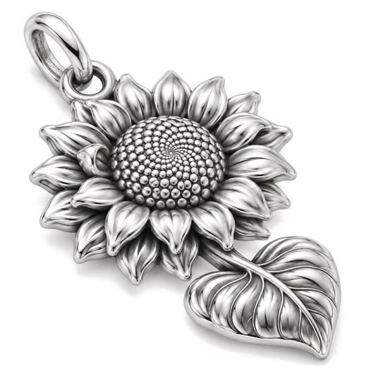 Proud Sunflower Charm — Silver Super Macro | charm-topics-remaining-444-2026-09-14 | topic-173