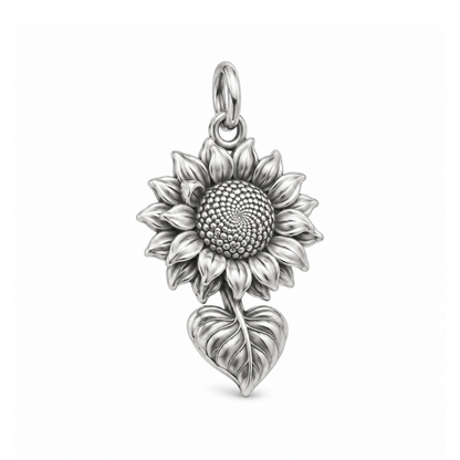 Proud Sunflower Charm — Silver | charm-topics-remaining-444-2026-09-14 | topic-173