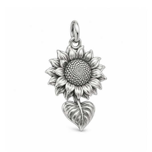 Proud Sunflower Charm — Silver | charm-topics-remaining-444-2026-09-14 | topic-173