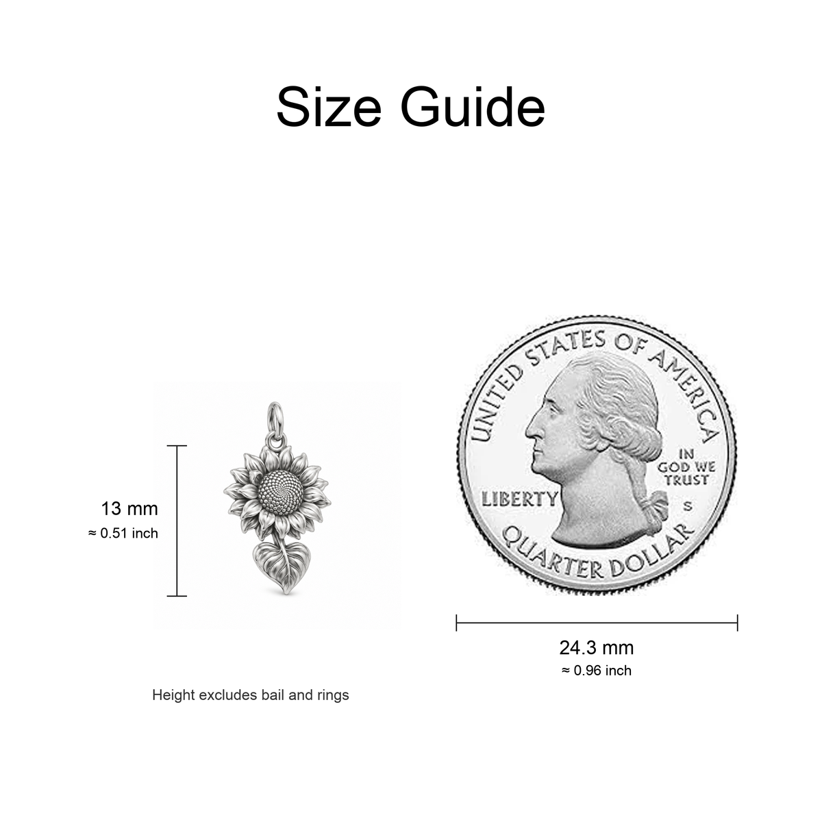 Proud Sunflower Charm — Size Guide | charm-topics-remaining-444-2026-09-14 | topic-173