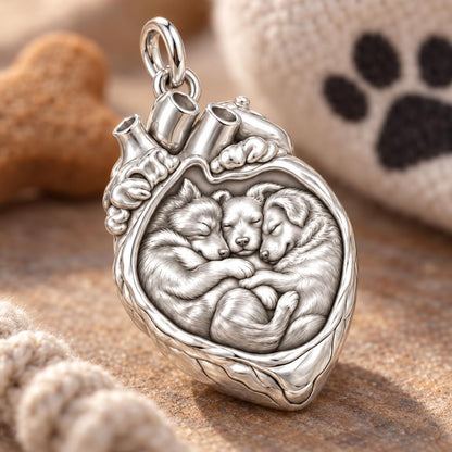 Puppies in My Heart Charm and Polyester Cord Bracelet Set