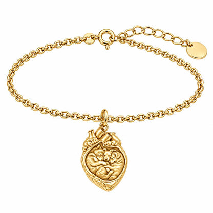 Puppies in My Heart Charm Bracelet Set – 18K gold, front view