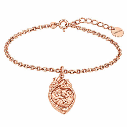 Puppies in My Heart Charm Bracelet Set – rose gold, front view