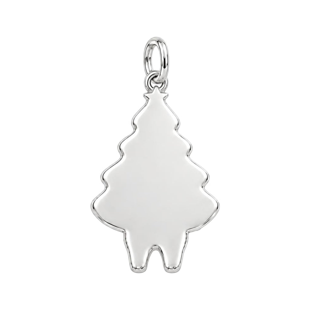 Puppy Christmas Tree Charm Bracelet – Personalized Dog Mom Gift – back of the charm, engraving area