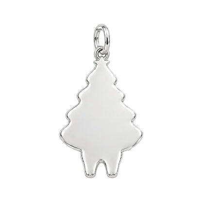 Puppy Christmas Tree Charm Bracelet – Personalized Dog Mom Gift – back of the charm, engraving area