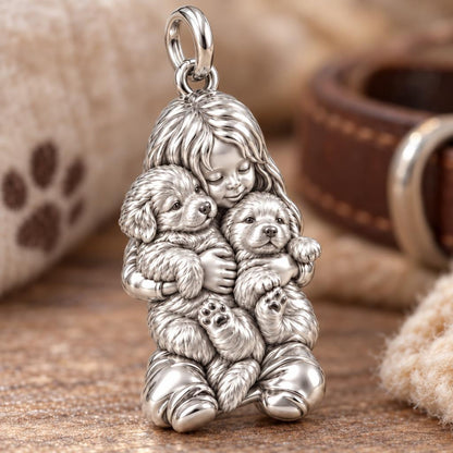 Puppy Hug Cuddle Charm Bracelet – Personalized Dog Mom Gift – macro detail of the charm