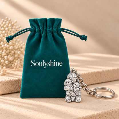 Puppy Hug Cuddle Charm Keychain – Soulyshine velvet gift pouch