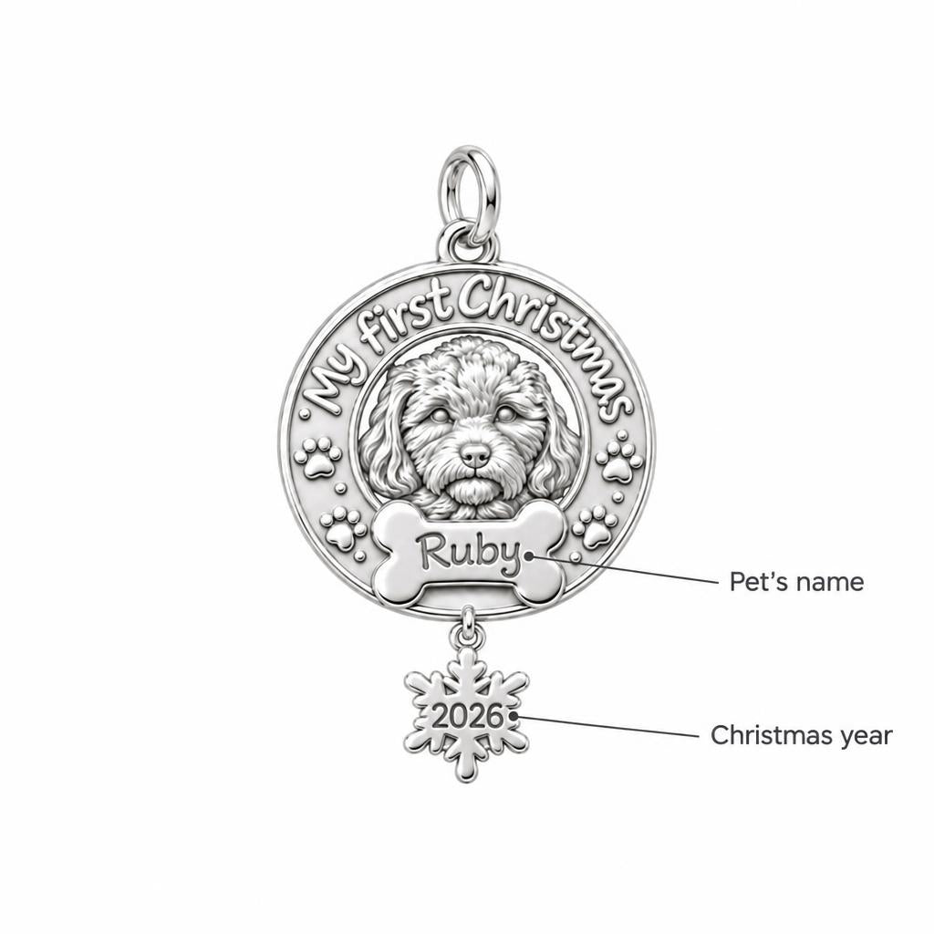 Puppy's First Christmas Charm Bracelet – Personalized Dog Mom Gift – personalization guide