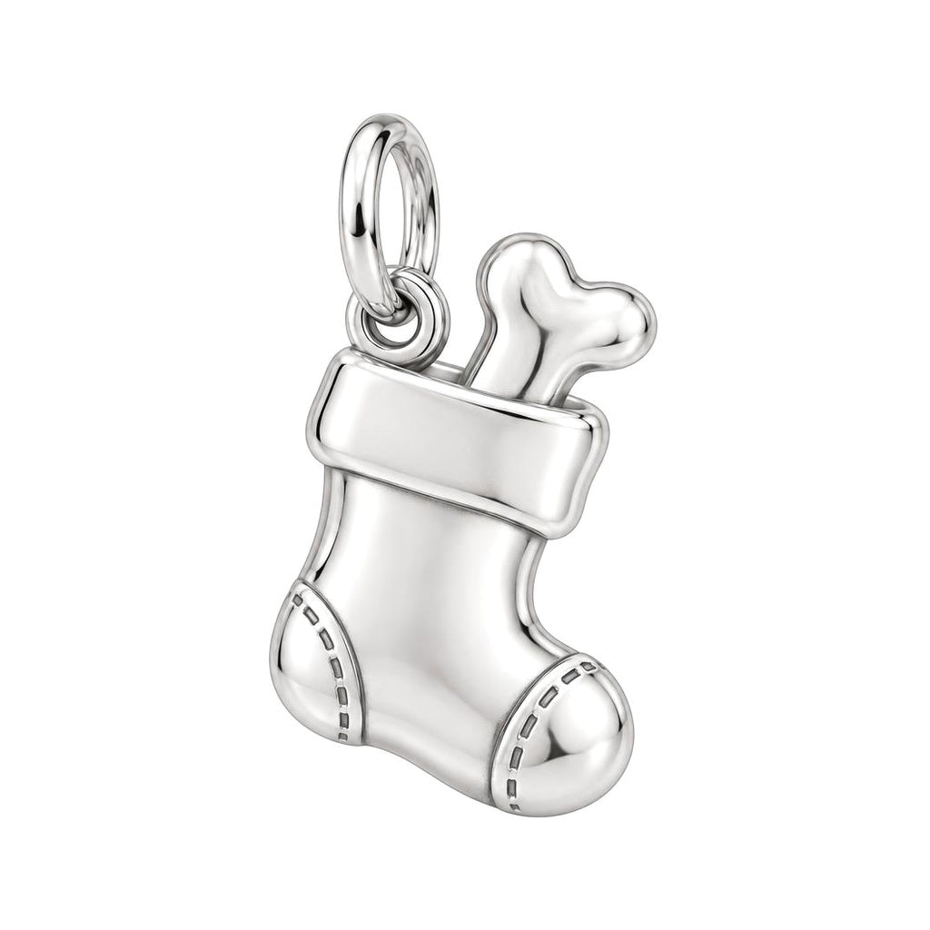 Puppy's First Christmas Stocking Charm and Polyester Cord Bracelet Set