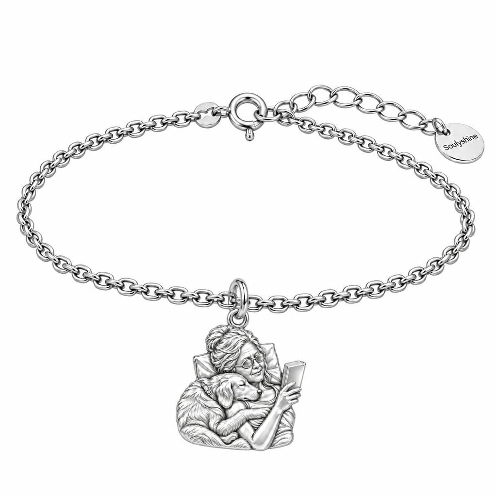 Quiet Moments at Home Charm Bracelet Set – silver, front view
