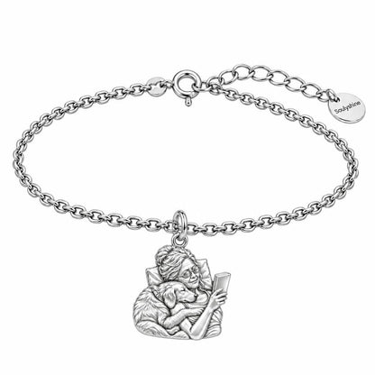 Quiet Moments at Home Charm Bracelet Set – silver, front view