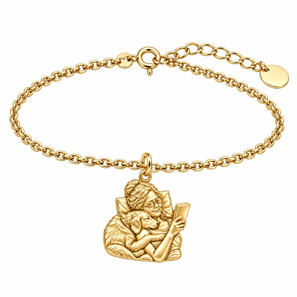 Quiet Moments at Home Charm Bracelet Set – 18K gold, front view