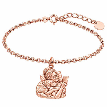 Quiet Moments at Home Charm Bracelet Set – rose gold, front view