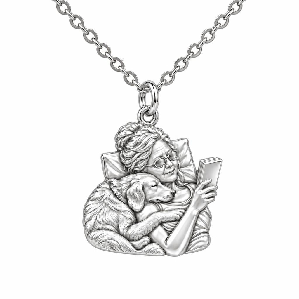 Quiet Moments at Home Charm Necklace Set – silver, front view