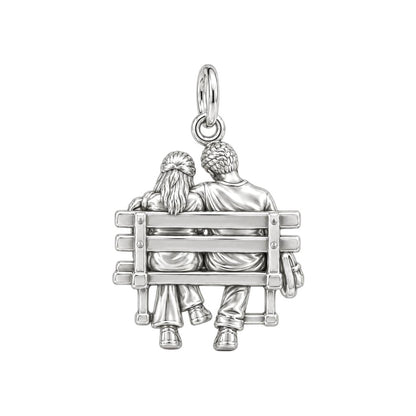Quiet Reading Couple Charm Bracelet – Personalized Couple Gift – back of the charm, engraving area