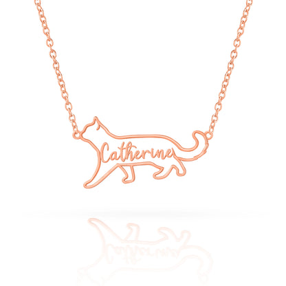 The Fine Line Portrait Cat – Custom Cat Silhouette Handcrafted Necklace