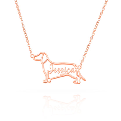 The Fine Line Portrait – Custom Dog Outline Handcrafted Necklace