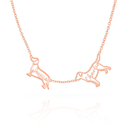 The Fine Line Portrait – Custom Dog Outline Handcrafted Necklace
