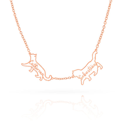 The Fine Line Portrait Cat – Custom Cat Silhouette Handcrafted Necklace
