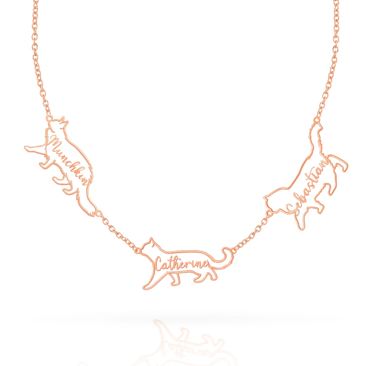 The Fine Line Portrait Cat – Custom Cat Silhouette Handcrafted Necklace